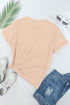 Soft Stretch Solid Crew Neck Rolled Cuff Relaxed Tee